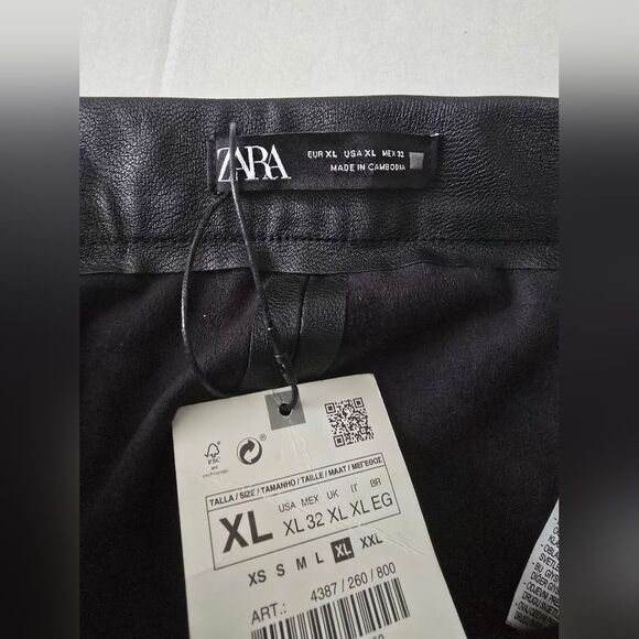 NWT Zara High Rise Faux Leather Leggings Size XL - Picture 7 of 13